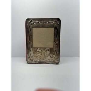 Vintage International Silver Plated Photo Album 5"x7" Bow With Velvet Interior
